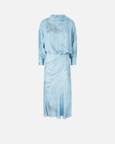 Fließendes Midikleid mit abgesetztem Schmuckprint - | Pinko