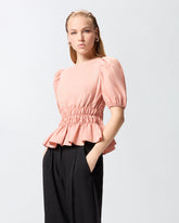 Cropped top with ruffles and open back - | Pinko