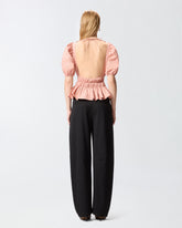 Cropped top with ruffles and open back - | Pinko