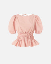 Cropped top with ruffles and open back - | Pinko