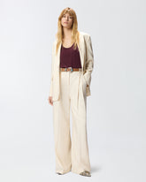 Single-breasted jacket with a rustic effect - Creamy-White | Pinko