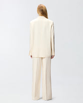 Single-breasted jacket with a rustic effect - Creamy-White | Pinko