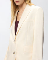 Single-breasted jacket with a rustic effect - Creamy-White | Pinko