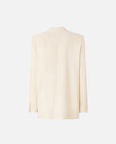 Single-breasted jacket with a rustic effect - Creamy-White | Pinko