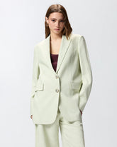 Single-breasted jacket with a rustic effect - Grey | Pinko