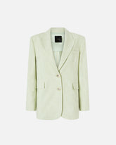 Single-breasted jacket with a rustic effect - Grey | Pinko