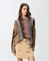 Sweater with inlays in contrasting yarn - | Pinko
