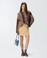 Sweater with inlays in contrasting yarn - | Pinko