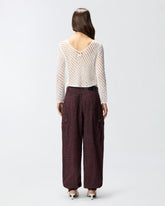 Crochet effect sweater with sequins - | Pinko