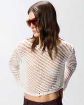 Pullover in Häkeloptik mit Pailletten - | Pinko