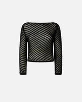 Crochet effect sweater with sequins - | Pinko