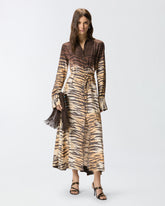 Langes Blusenkleid mit Animalprint - | Pinko
