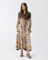 Long shirt dress with animal print - | Pinko