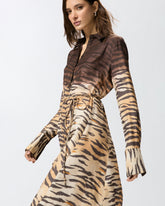 Long shirt dress with animal print - | Pinko