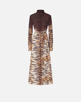 Long shirt dress with animal print - | Pinko