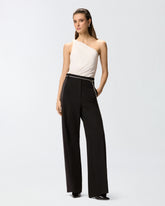 One-shoulder top with knot detail - | Pinko