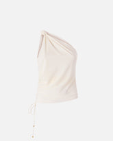 One-shoulder top with knot detail - | Pinko