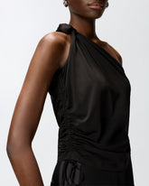 One-shoulder top with knot detail - Black | Pinko