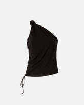 One-shoulder top with knot detail - Black | Pinko