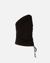 One-shoulder top with knot detail - Black | Pinko
