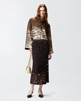 Cropped-Bluse mit Animalprint - | Pinko