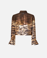 Cropped-Bluse mit Animalprint - | Pinko