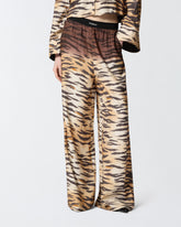 Fluid trousers with tiger print - | Pinko
