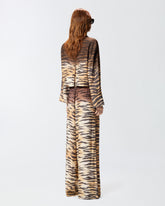 Fluid trousers with tiger print - | Pinko