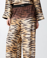 Fluid trousers with tiger print - | Pinko