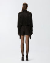 Short playsuit with all-over fringe detailing - | Pinko