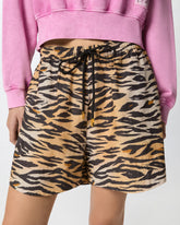Shorts with tiger print - | Pinko