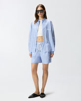 Gestreifte Baumwollshorts mit elastischem Bund - | Pinko