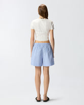 Gestreifte Baumwollshorts mit elastischem Bund - | Pinko