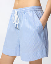 Gestreifte Baumwollshorts mit elastischem Bund - | Pinko