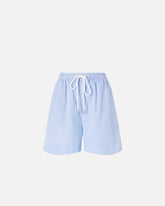 Gestreifte Baumwollshorts mit elastischem Bund - | Pinko