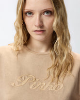 T-shirt with PINKO distressed embroidery - | Pinko
