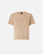T-shirt with PINKO distressed embroidery - | Pinko