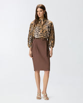 Bluse aus Baumwolle und Seide mit Animalprint - | Pinko