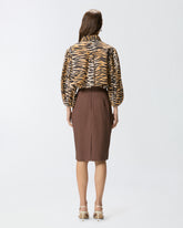 Bluse aus Baumwolle und Seide mit Animalprint - | Pinko