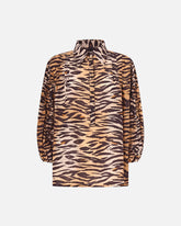 Bluse aus Baumwolle und Seide mit Animalprint - | Pinko