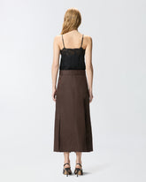 Midikleid aus Leinen mit Oberteil aus Spitze - | Pinko