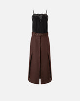 Midikleid aus Leinen mit Oberteil aus Spitze - | Pinko