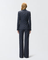 Jacket with geometric and floral motif - | Pinko