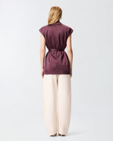 Sleeveless jacket in satin - | Pinko