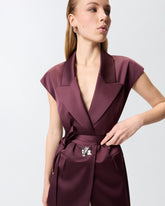 Sleeveless jacket in satin - Red | Pinko