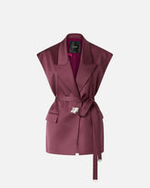 Sleeveless jacket in satin - Red | Pinko