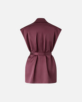 Sleeveless jacket in satin - Red | Pinko