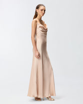 Long slip dress in satin - | Pinko