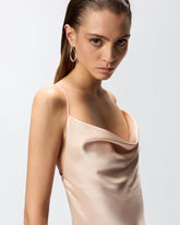 Long slip dress in satin - | Pinko