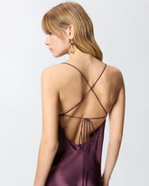 Long slip dress in satin - | Pinko